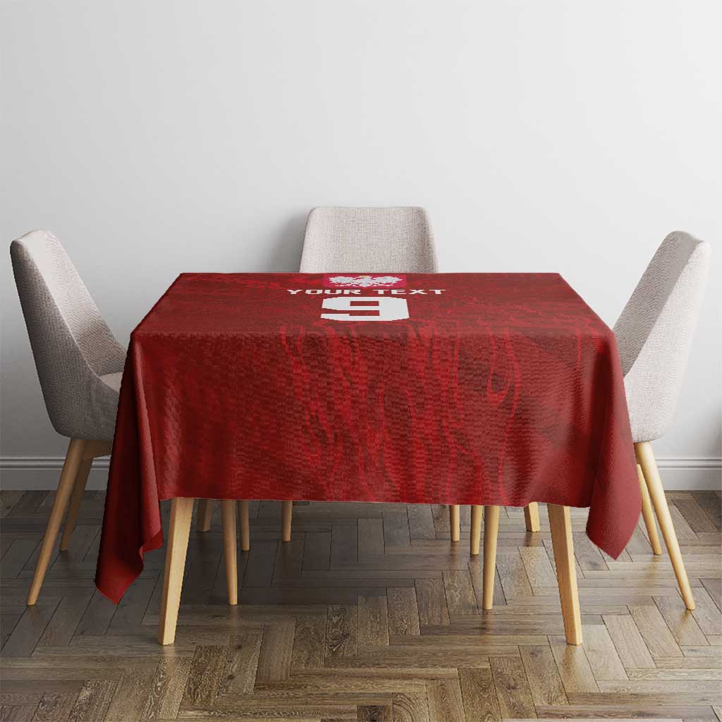 Custom Poland National Football Tablecloth The Eagles on Flames - Wonder Print Shop