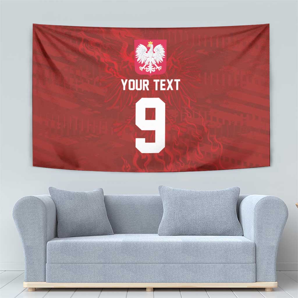 Custom Poland National Football Tapestry The Eagles on Flames - Wonder Print Shop