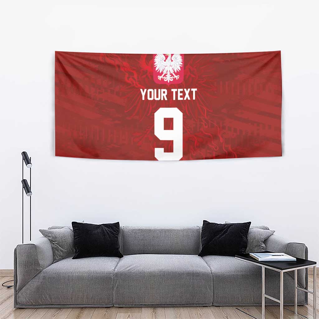 Custom Poland National Football Tapestry The Eagles on Flames - Wonder Print Shop
