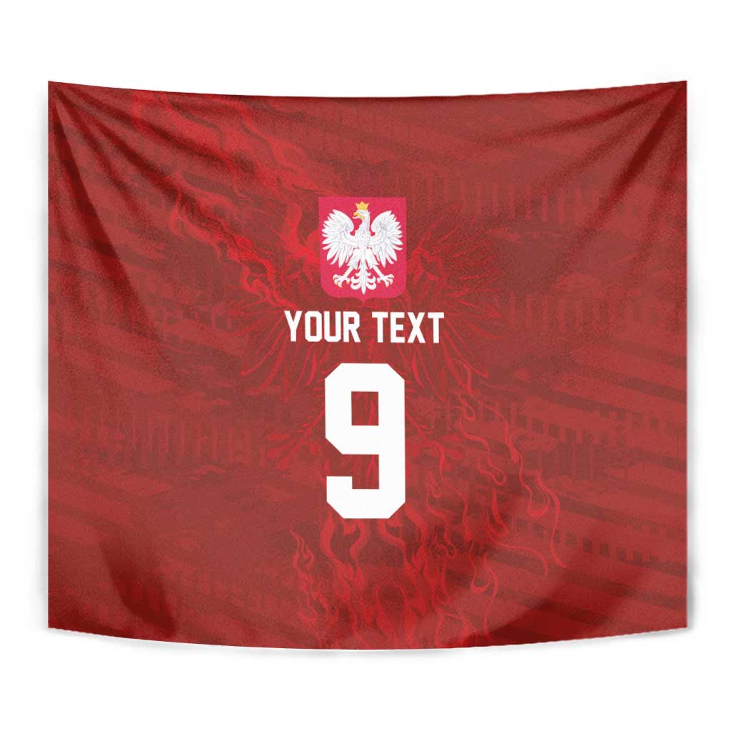 Custom Poland National Football Tapestry The Eagles on Flames - Wonder Print Shop