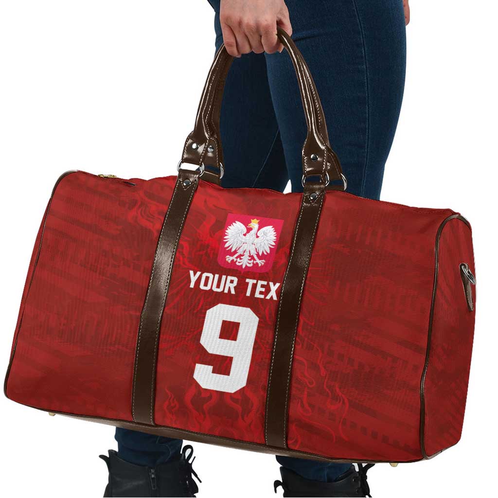 Custom Poland National Football Travel Bag The Eagles on Flames - Wonder Print Shop