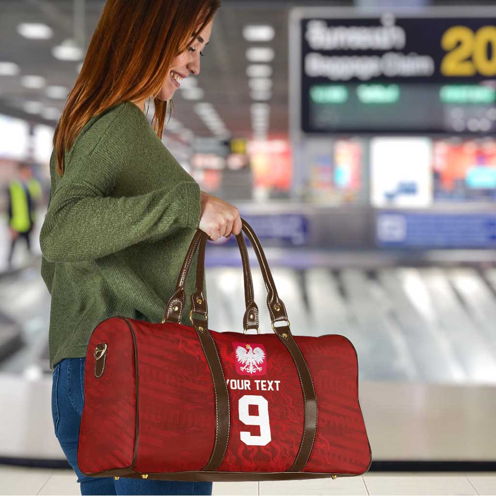 Custom Poland National Football Travel Bag The Eagles on Flames - Wonder Print Shop