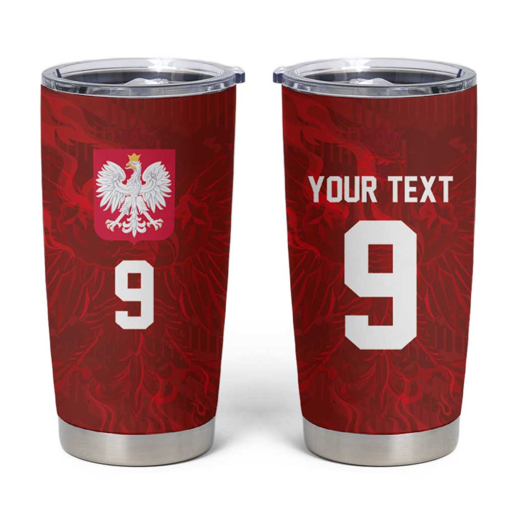 Custom Poland National Football Tumbler Cup The Eagles on Flames - Wonder Print Shop