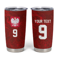 Custom Poland National Football Tumbler Cup The Eagles on Flames - Wonder Print Shop