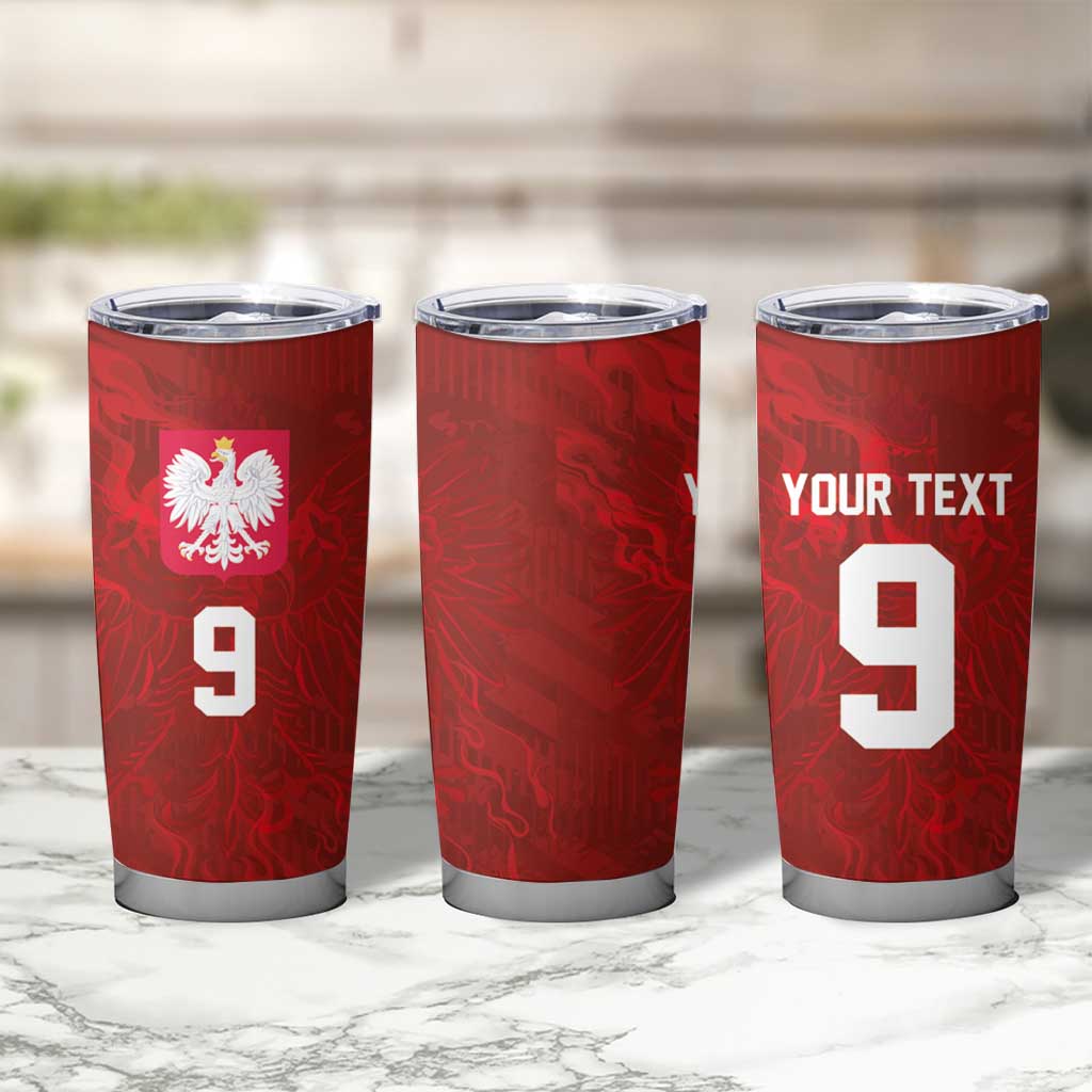 Custom Poland National Football Tumbler Cup The Eagles on Flames - Wonder Print Shop