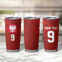 Custom Poland National Football Tumbler Cup The Eagles on Flames - Wonder Print Shop