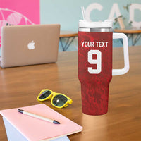 Custom Poland National Football Tumbler With Handle The Eagles on Flames - Wonder Print Shop