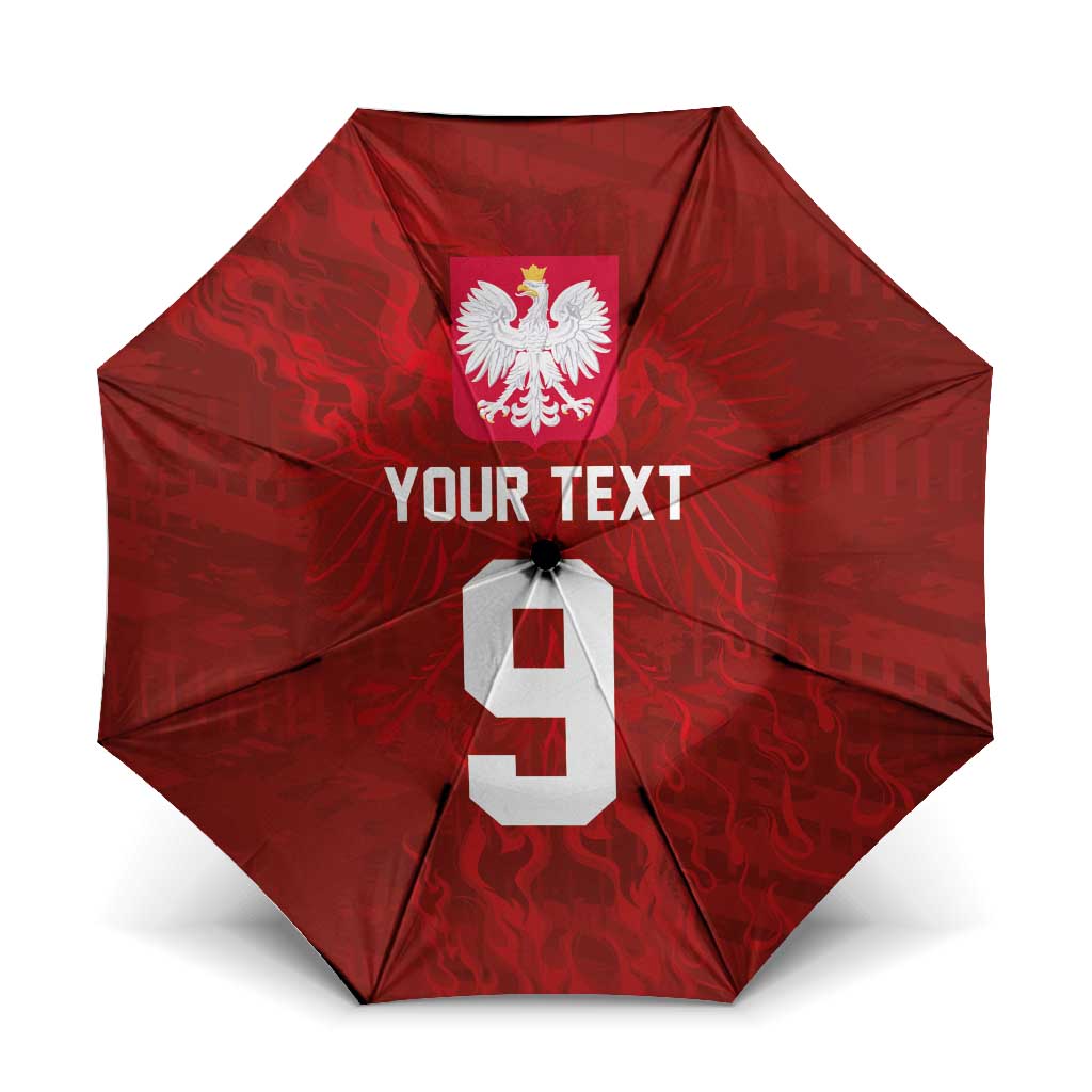 Custom Poland National Football Umbrella The Eagles on Flames - Wonder Print Shop