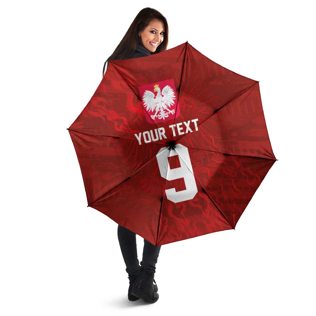 Custom Poland National Football Umbrella The Eagles on Flames - Wonder Print Shop
