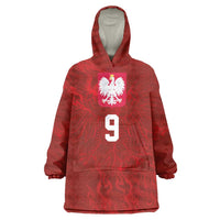 Custom Poland National Football Wearable Blanket Hoodie The Eagles on Flames - Wonder Print Shop