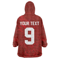 Custom Poland National Football Wearable Blanket Hoodie The Eagles on Flames - Wonder Print Shop