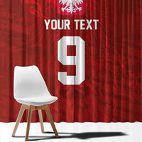 Custom Poland National Football Window Curtain The Eagles on Flames - Wonder Print Shop