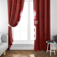Custom Poland National Football Window Curtain The Eagles on Flames - Wonder Print Shop