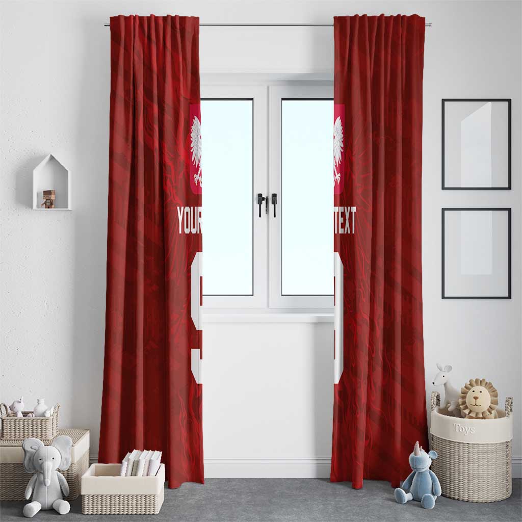 Custom Poland National Football Window Curtain The Eagles on Flames - Wonder Print Shop