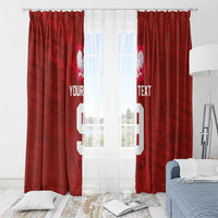 Custom Poland National Football Window Curtain The Eagles on Flames - Wonder Print Shop