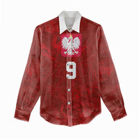 Custom Poland National Football Women Casual Shirt The Eagles on Flames - Wonder Print Shop