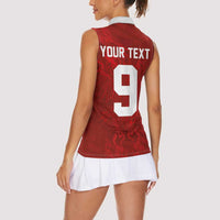 Custom Poland National Football Women Sleeveless Polo Shirt The Eagles on Flames - Wonder Print Shop