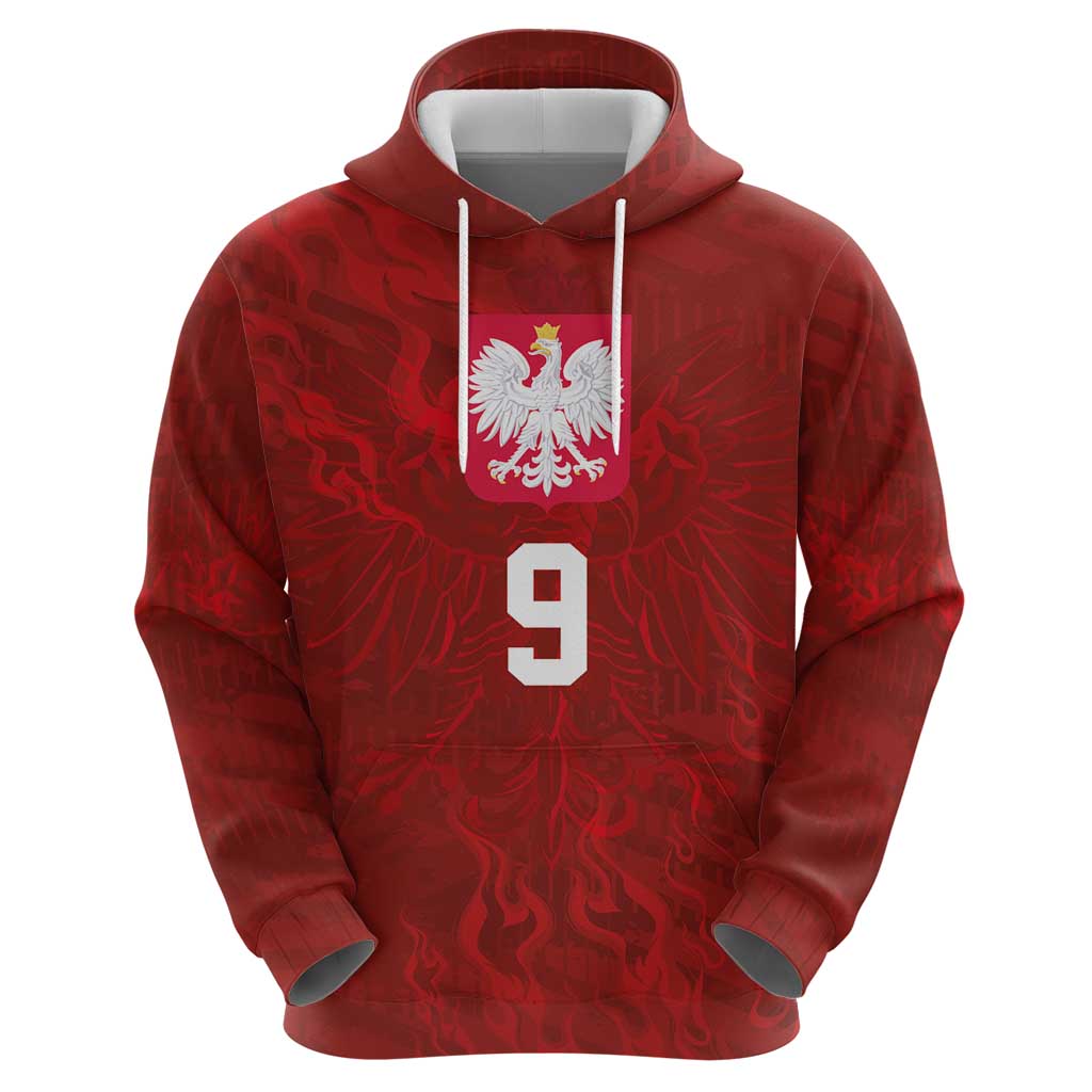Custom Poland National Football Zip Hoodie The Eagles on Flames - Wonder Print Shop