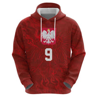 Custom Poland National Football Zip Hoodie The Eagles on Flames - Wonder Print Shop