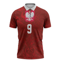 Custom Poland National Football Zipper Polo Shirt The Eagles on Flames - Wonder Print Shop