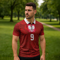 Custom Poland National Football Zipper Polo Shirt The Eagles on Flames - Wonder Print Shop
