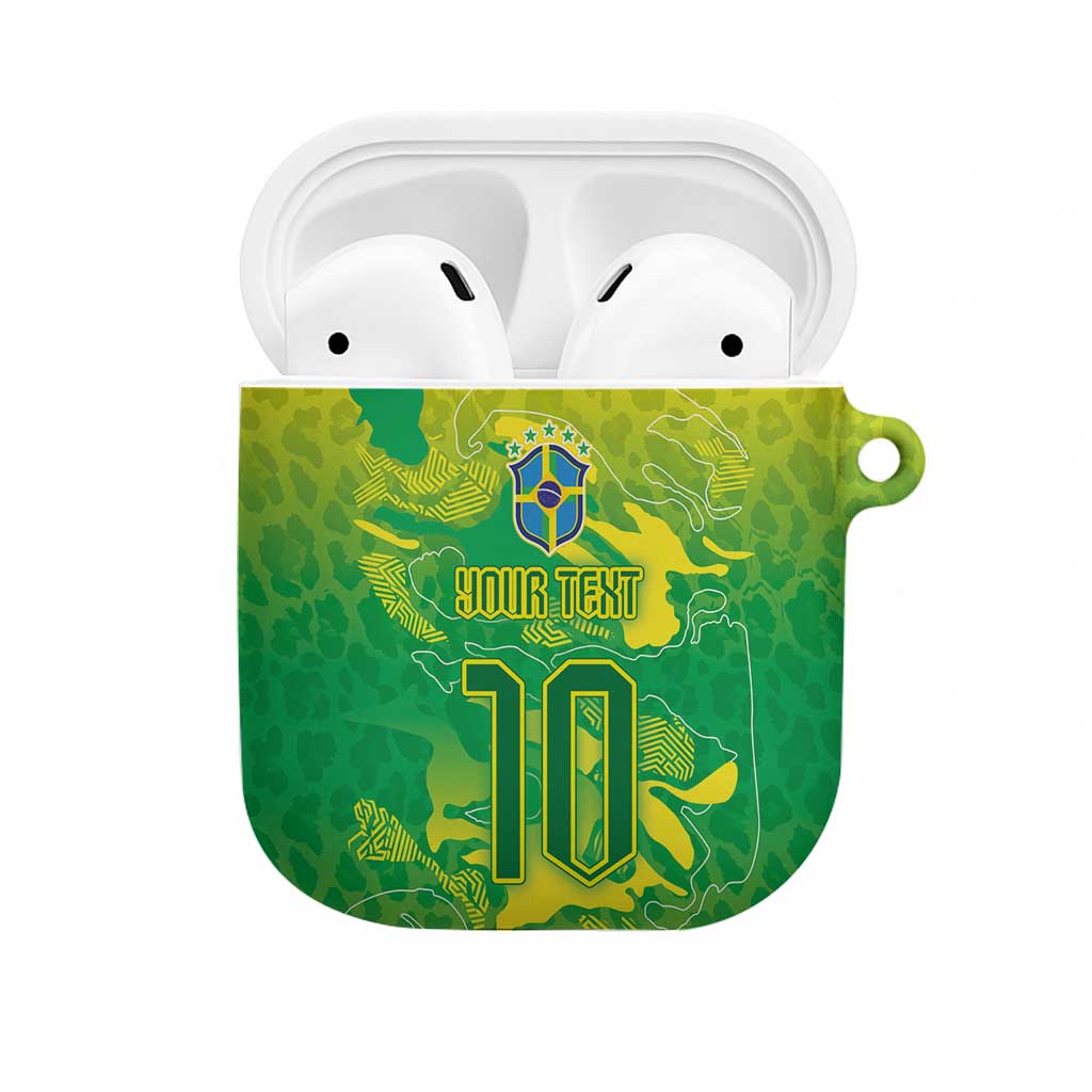 Custom Brazil National Football AirPods Case South American Wild Nature Sporty Style - Wonder Print Shop