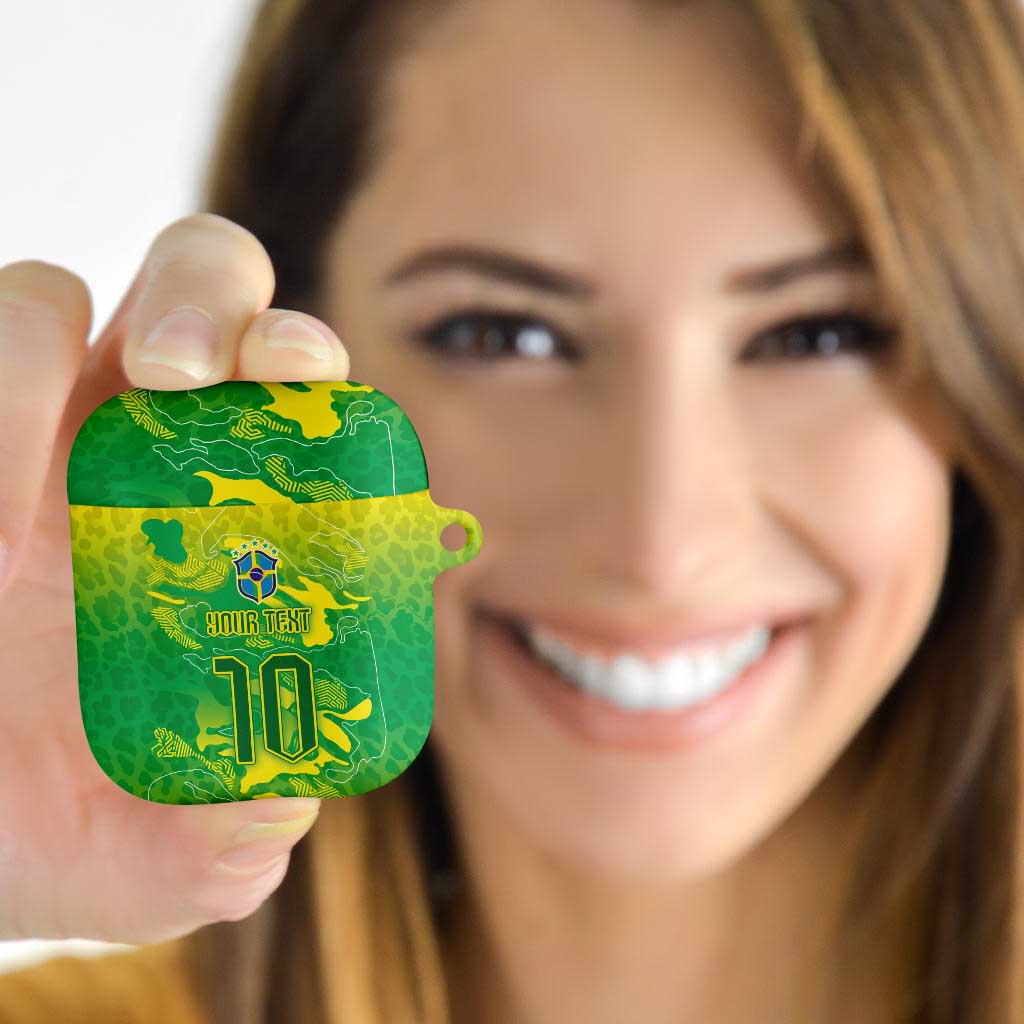 Custom Brazil National Football AirPods Case South American Wild Nature Sporty Style - Wonder Print Shop