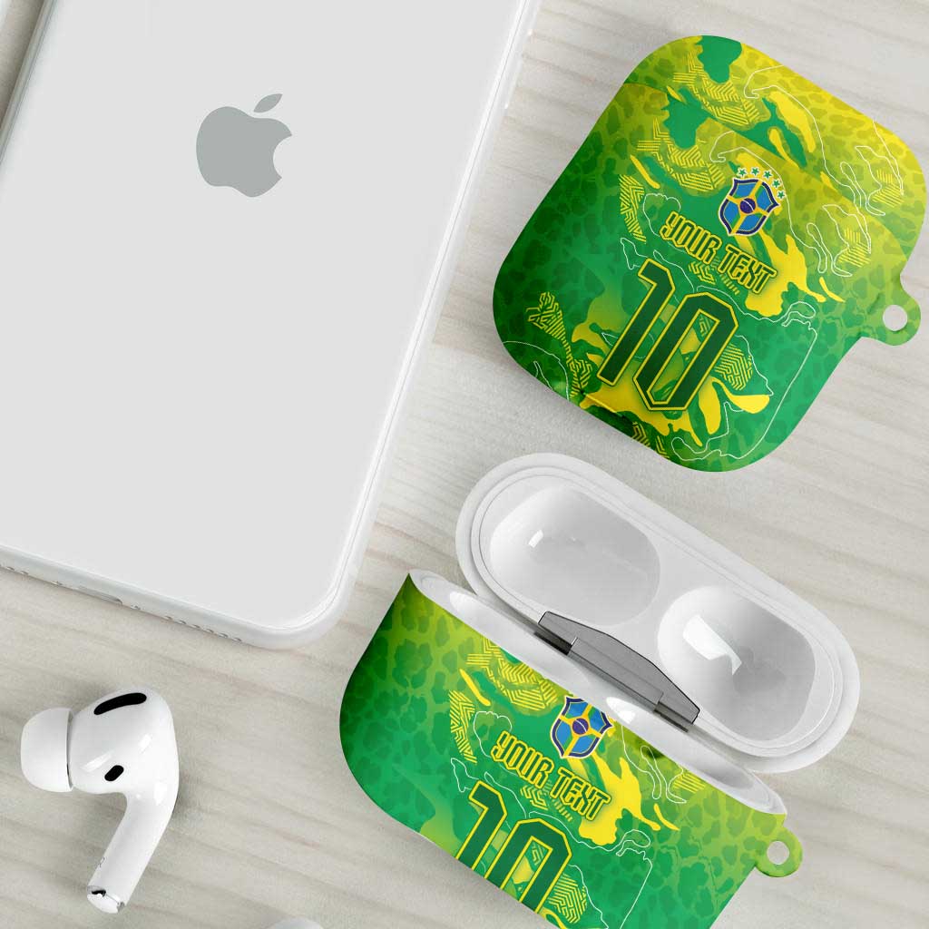Custom Brazil National Football AirPods Case South American Wild Nature Sporty Style - Wonder Print Shop