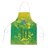 Custom Brazil National Football Apron South American Wild Nature Sporty Style - Wonder Print Shop