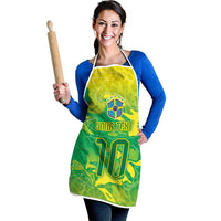 Custom Brazil National Football Apron South American Wild Nature Sporty Style - Wonder Print Shop