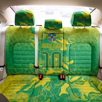 Custom Brazil National Football Back Car Seat Cover South American Wild Nature Sporty Style - Wonder Print Shop