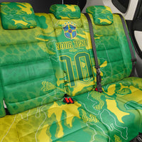 Custom Brazil National Football Back Car Seat Cover South American Wild Nature Sporty Style - Wonder Print Shop