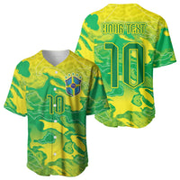 Custom Brazil National Football Baseball Jersey South American Wild Nature Sporty Style - Wonder Print Shop
