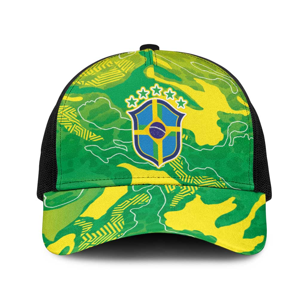 Brazil National Football Baseball Net Cap South American Wild Nature Sporty Style - Wonder Print Shop