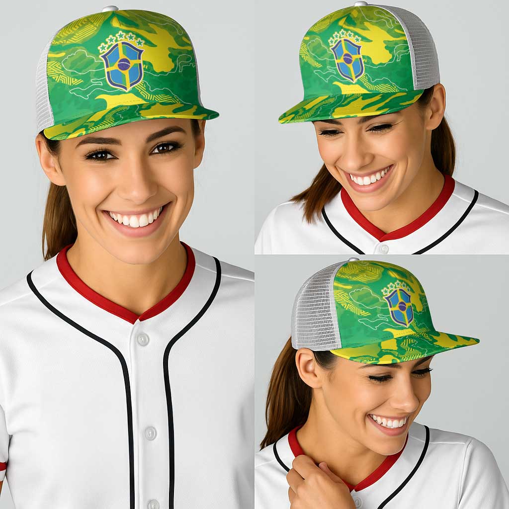 Brazil National Football Baseball Net Cap South American Wild Nature Sporty Style - Wonder Print Shop