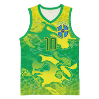 Custom Brazil National Football Basketball Jersey South American Wild Nature Sporty Style - Wonder Print Shop