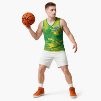 Custom Brazil National Football Basketball Jersey South American Wild Nature Sporty Style - Wonder Print Shop