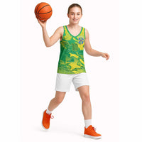 Custom Brazil National Football Basketball Jersey South American Wild Nature Sporty Style - Wonder Print Shop