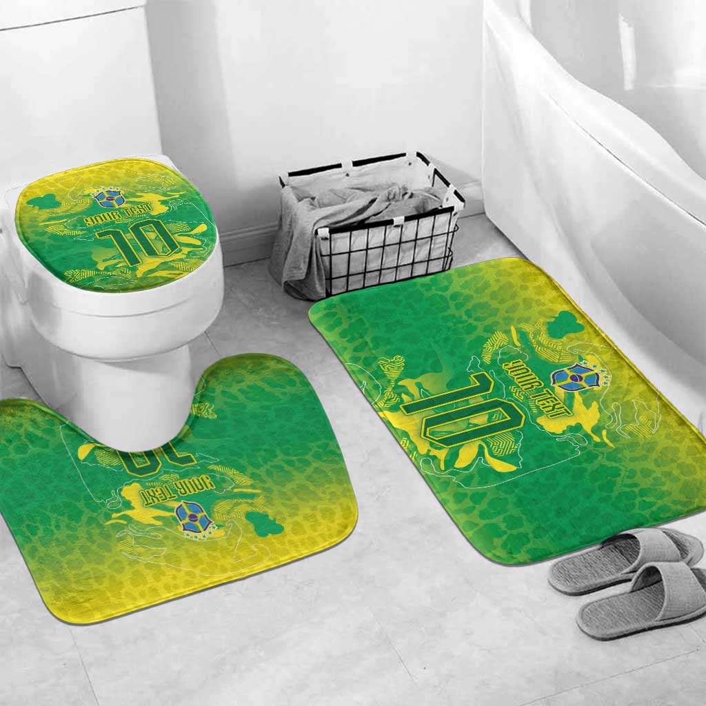 Custom Brazil National Football Bathroom Set South American Wild Nature Sporty Style - Wonder Print Shop