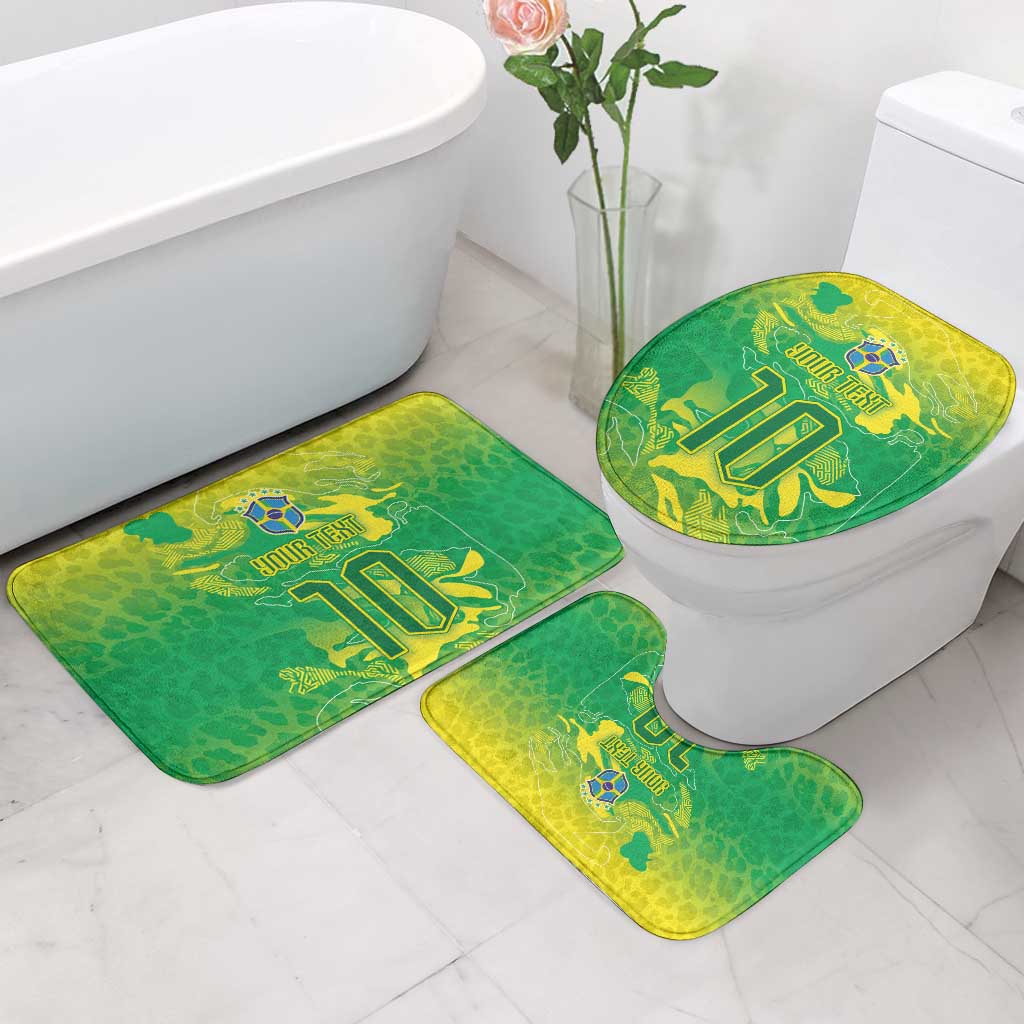 Custom Brazil National Football Bathroom Set South American Wild Nature Sporty Style - Wonder Print Shop