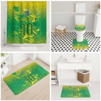 Custom Brazil National Football Bathroom Set South American Wild Nature Sporty Style - Wonder Print Shop
