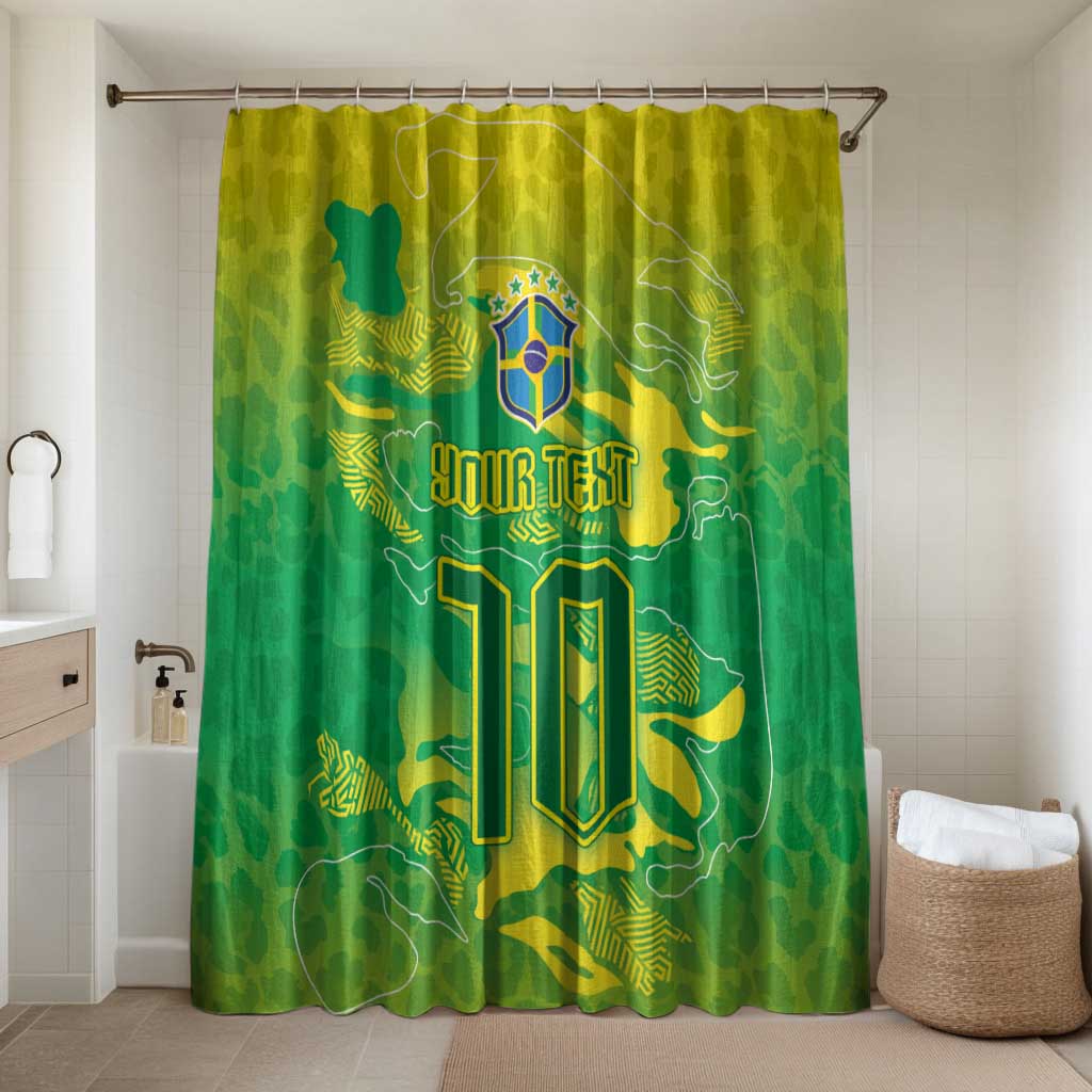 Custom Brazil National Football Bathroom Set South American Wild Nature Sporty Style - Wonder Print Shop