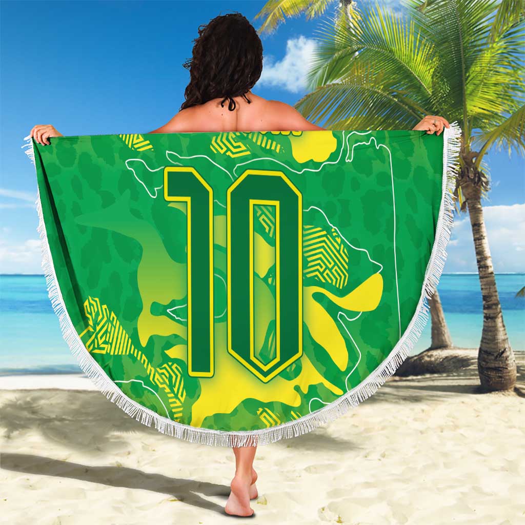 Custom Brazil National Football Beach Blanket South American Wild Nature Sporty Style - Wonder Print Shop