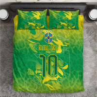 Custom Brazil National Football Bedding Set South American Wild Nature Sporty Style - Wonder Print Shop
