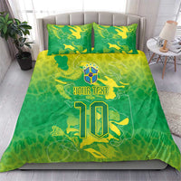 Custom Brazil National Football Bedding Set South American Wild Nature Sporty Style - Wonder Print Shop