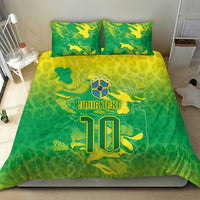 Custom Brazil National Football Bedding Set South American Wild Nature Sporty Style - Wonder Print Shop