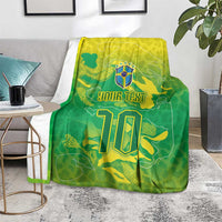 Custom Brazil National Football Blanket South American Wild Nature Sporty Style - Wonder Print Shop