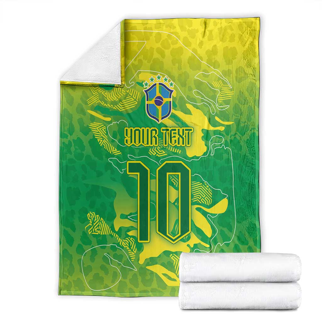 Custom Brazil National Football Blanket South American Wild Nature Sporty Style - Wonder Print Shop