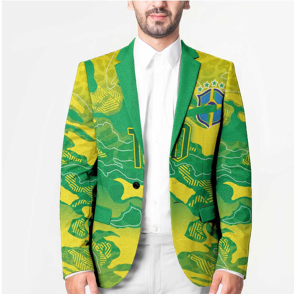 Custom Brazil National Football Blazer South American Wild Nature Sporty Style - Wonder Print Shop