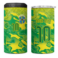 Custom Brazil National Football 4 in 1 Can Cooler Tumbler South American Wild Nature Sporty Style - Wonder Print Shop